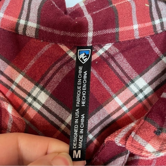Kuhl Alina Plaid Flannel Shirt Red Spice Size Medium - Picture 5 of 7